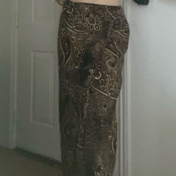 Vintage Boho Paisley Animal Print Mix Wrap Maxi Skirt Size 6 - Picture 3 of 5